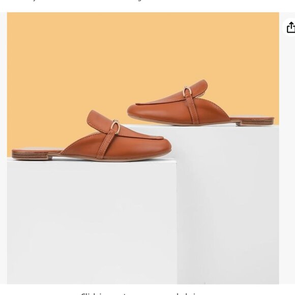 MUSSHOE Women Mules Comfortable Pointed Toe Mules for Women Flats with Buckle 7 - Picture 4 of 5